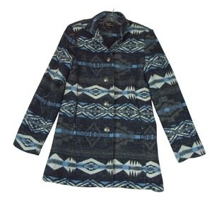 Cowgirl Legend Women's M Blue Aztec Southwestern Jacket Coat Western Zip Front‎